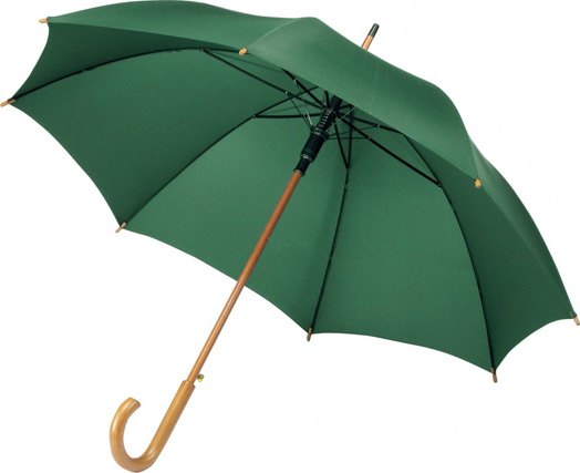 Green Color Promotional Wooden Rain Umbrella